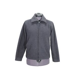 Woolrich Vintage Style Wool Jacket Women's Small Charcoal Gray Full‎ Zip Classic